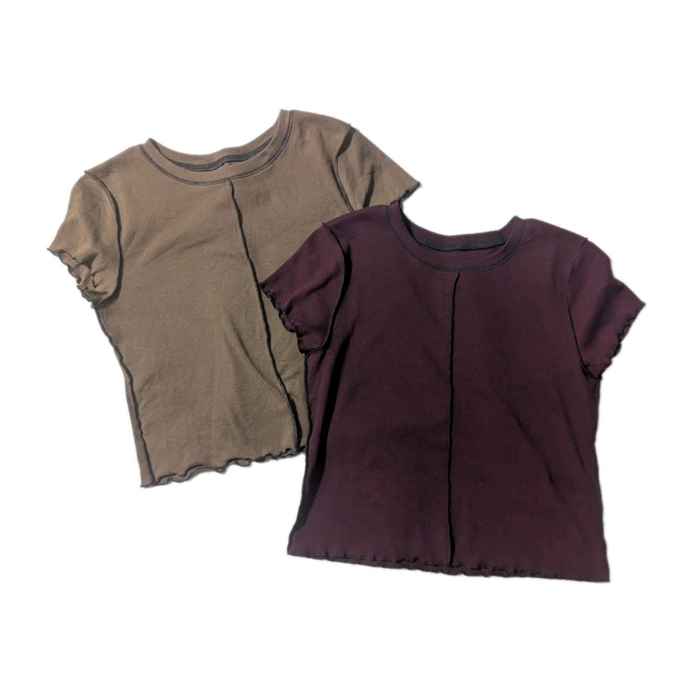 Arizona Jean Co Women's Large Fitted Tops Lot of 2 NWT Y2K Baby Tee Mock Neck